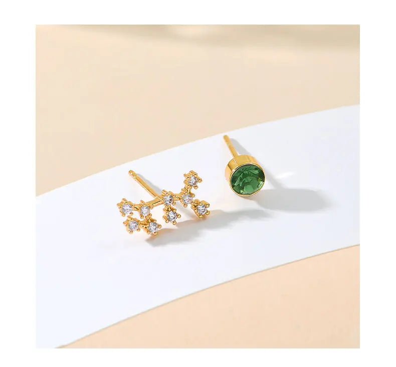 Needle Style Zodiac Stud Earrings - Oreela