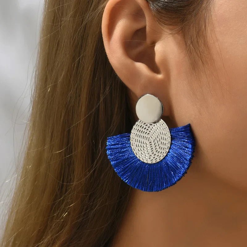 Boho Fan Tassel Earrings - Oreela