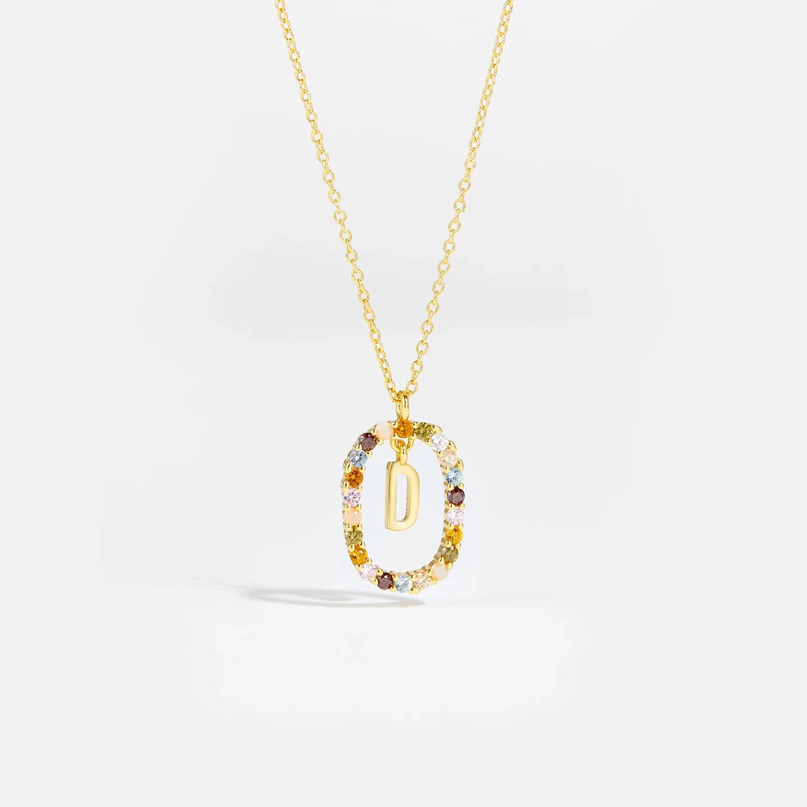 Sterling Gold Letter Pendant Necklace - Oreela