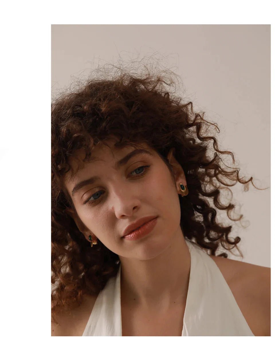 Mid Stone Sunflower Clip - on Earrings - Oreela