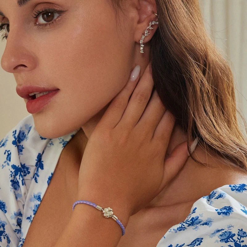 Four - Leaf Clover Leather Bracelet - Oreela