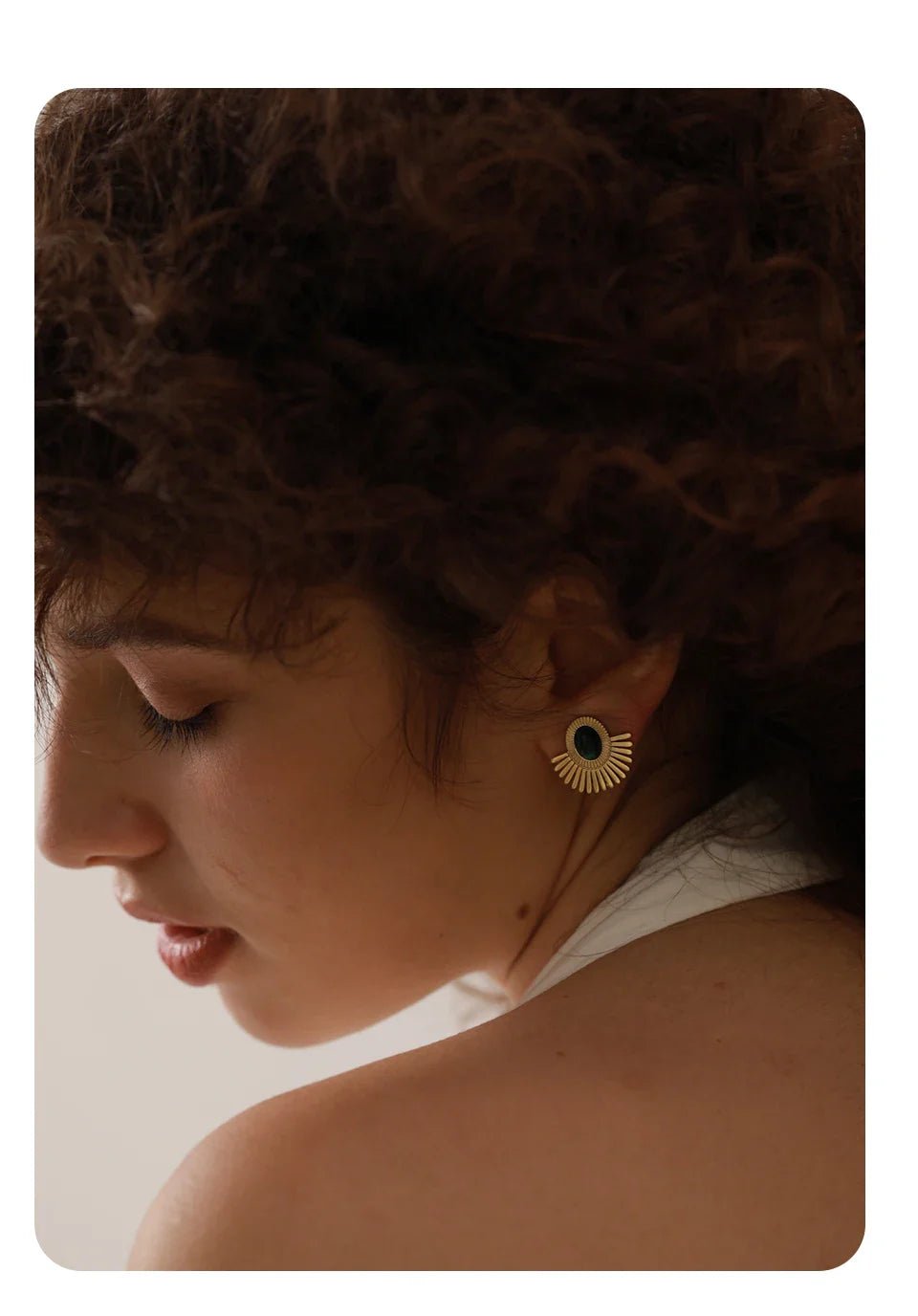 Mid Stone Sunflower Clip - on Earrings - Oreela