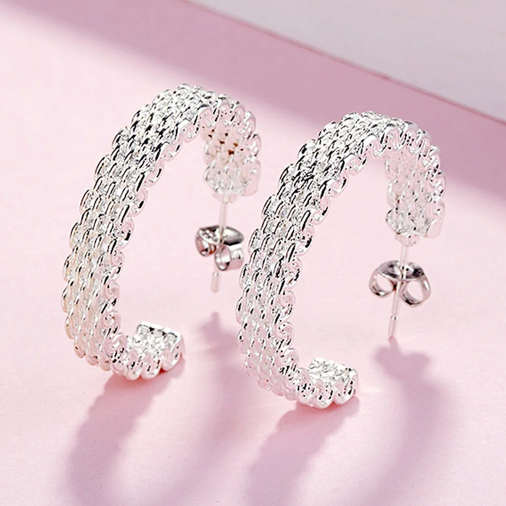 Radiance Silver Hoops