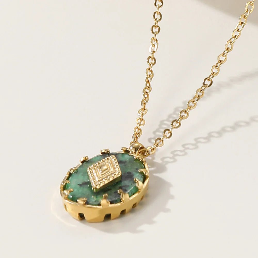 African Turquoise Charm Necklace - Oreela