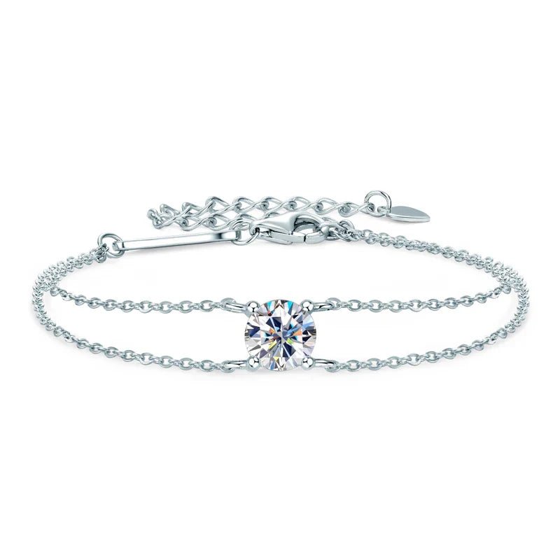 Moissanite Double Chain Bracelet - Oreela