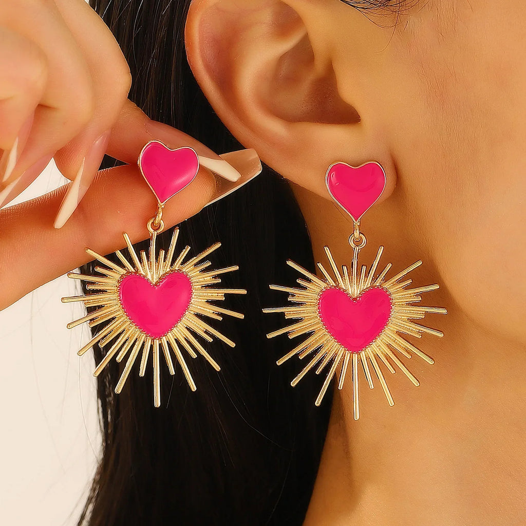 Bold Heart Statement Earrings - Oreela