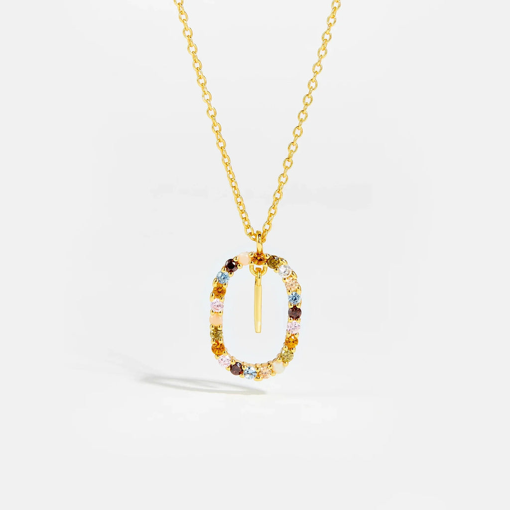 Sterling Gold Letter Pendant Necklace - Oreela