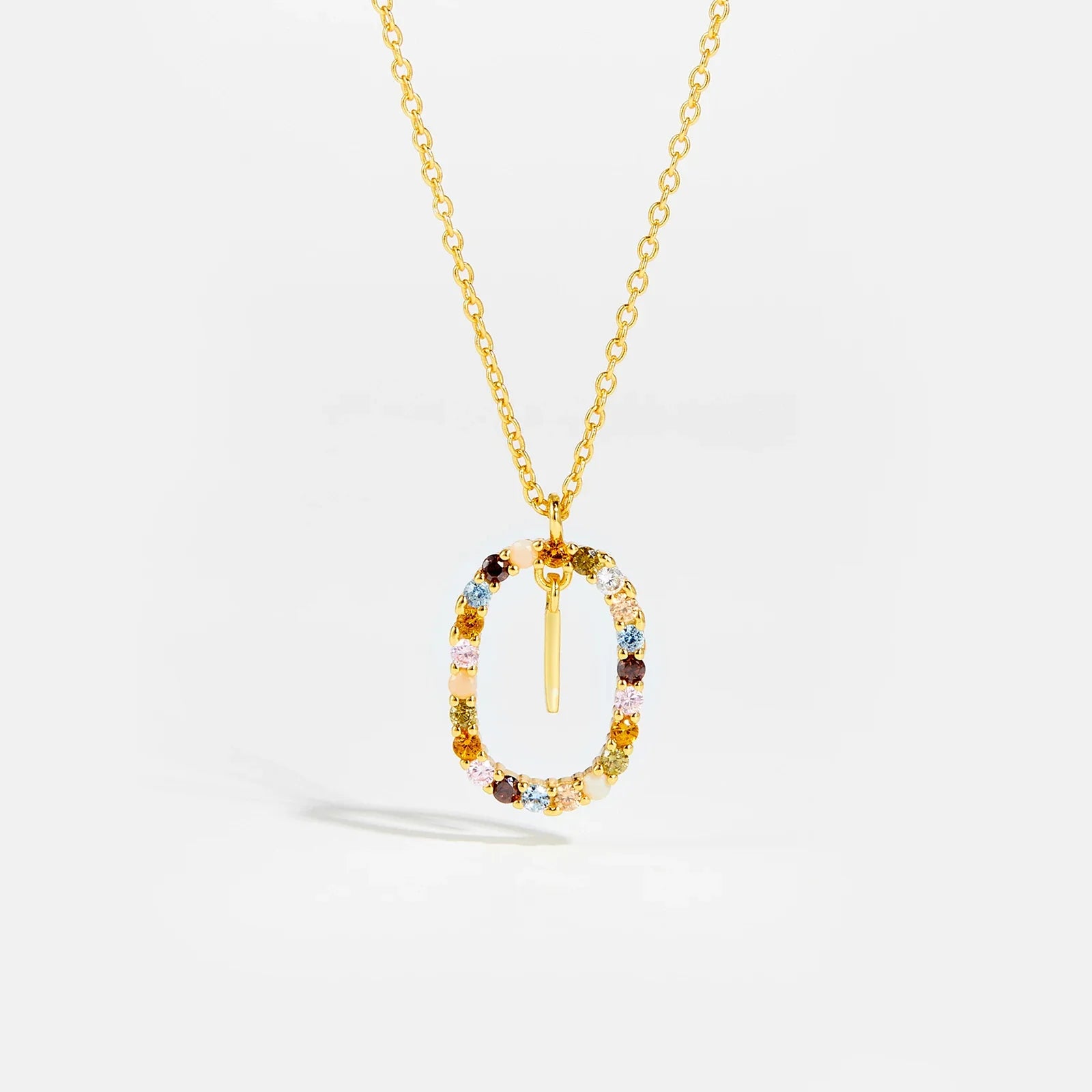 Sterling Gold Letter Pendant Necklace - Oreela