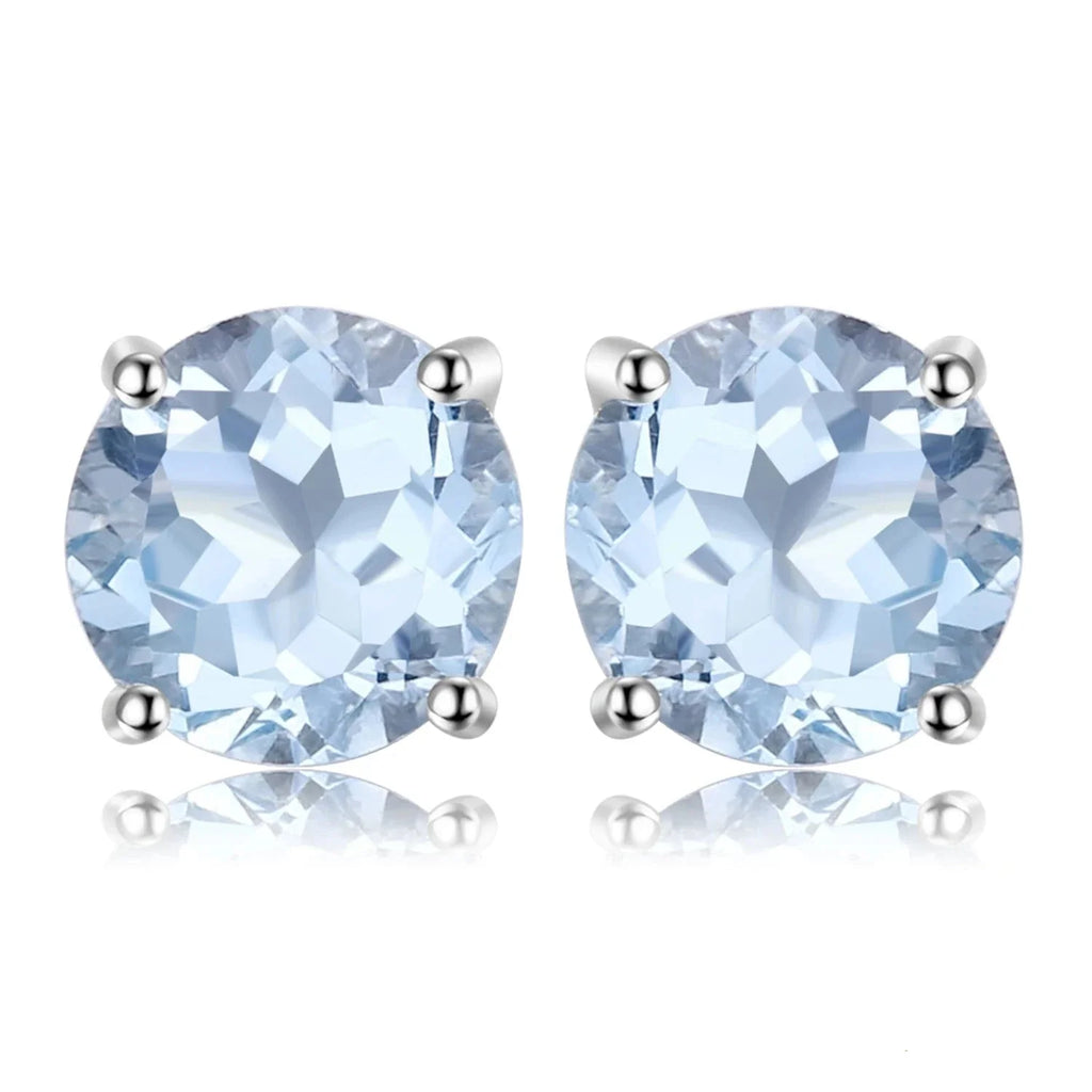 Aquamarine Stud Earrings - Oreela