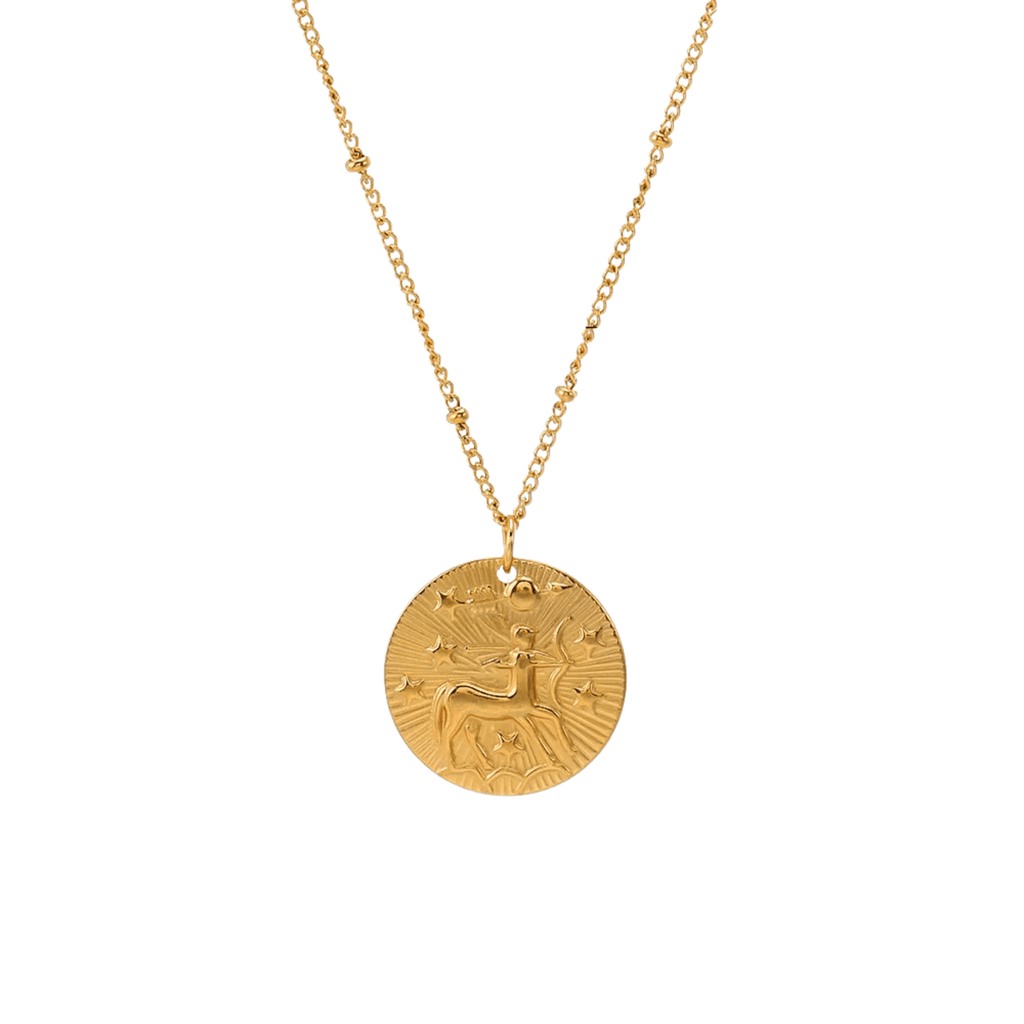 Zodiac Golden Amulet Necklace - Oreela