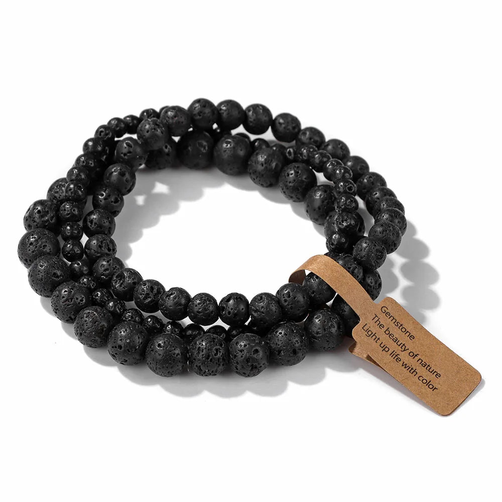 Rhodonite Beads Bracelet Set - Oreela