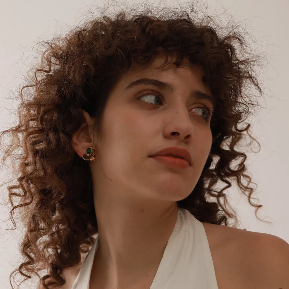 Mid Stone Sunflower Clip - on Earrings - Oreela