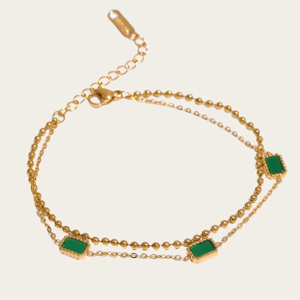 Gold Charm Bangle Bracelet - Oreela