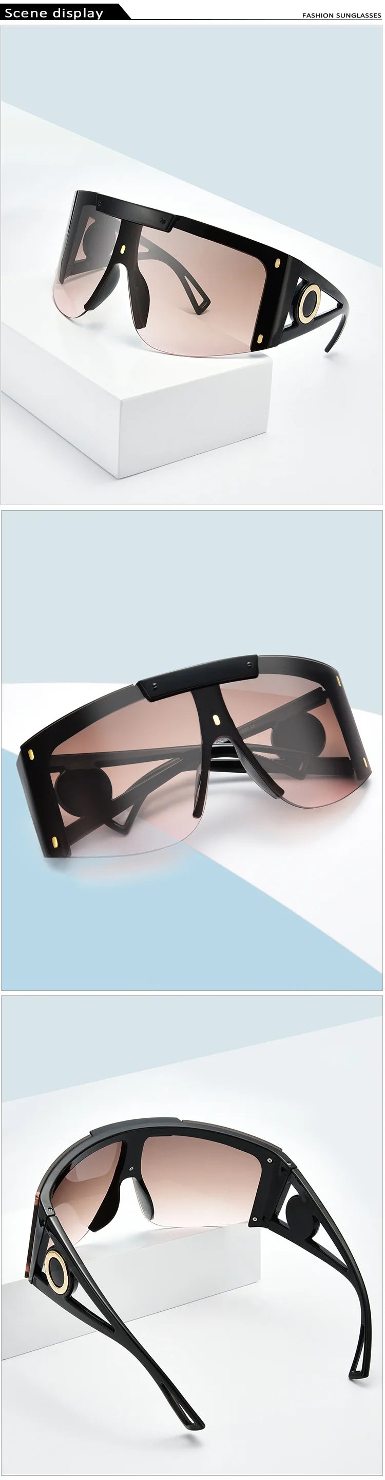 Rimless Sunglasses for Women. Luxury Designer High Quality Sun Glasses Trending Shades UV400