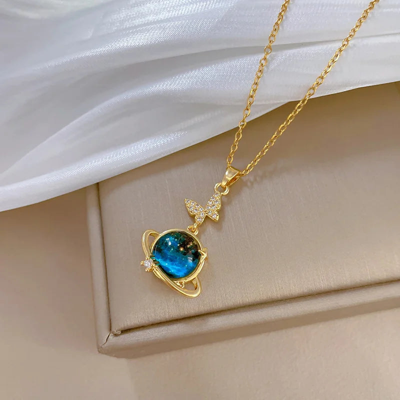 Celestial Sun, Moon & Star Pendant Necklace