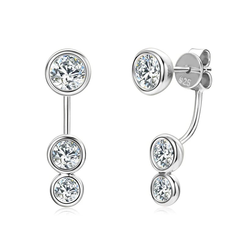 Moissanite Diamond Ear Jacket Earrings - Oreela