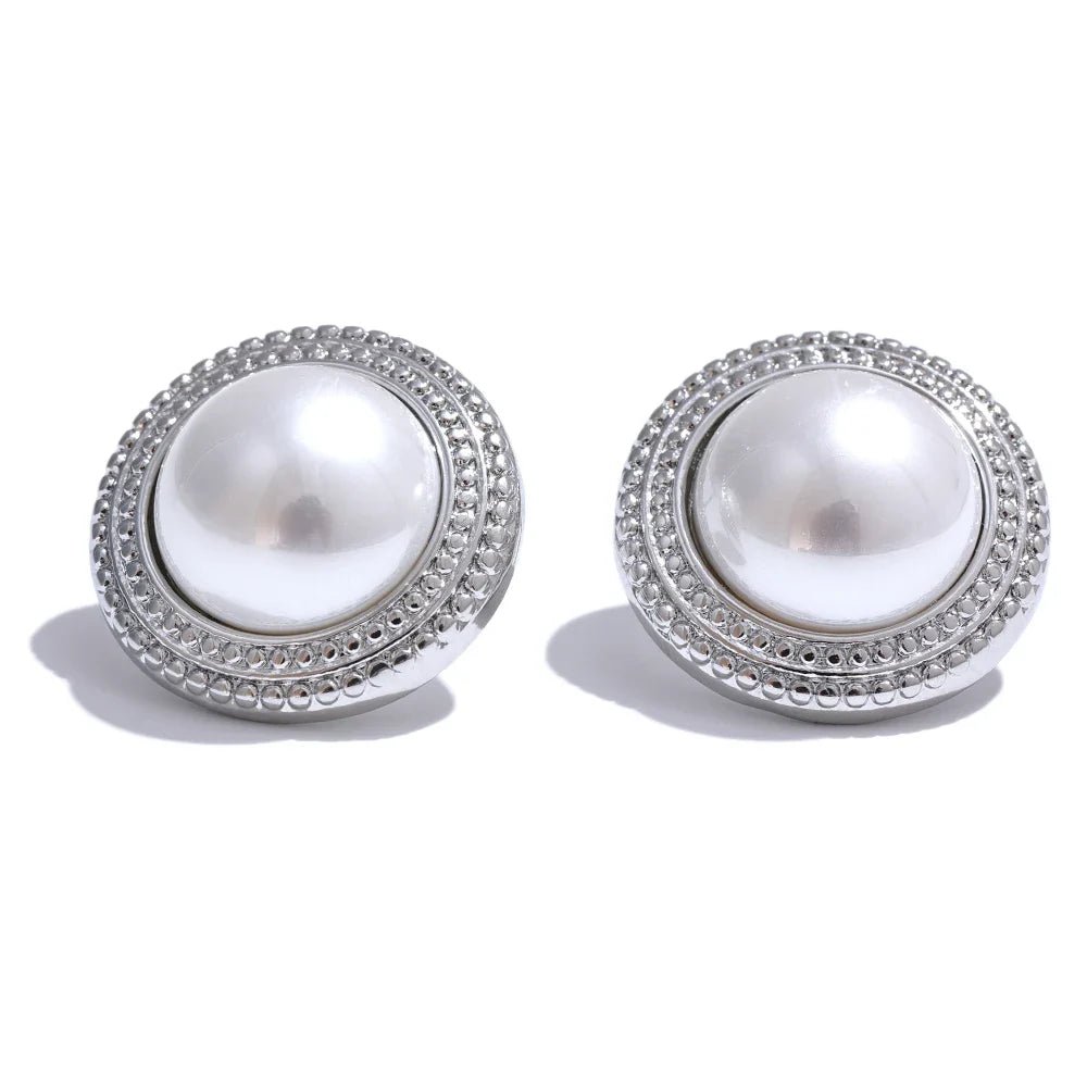 Plated Pearl Studs - Oreela