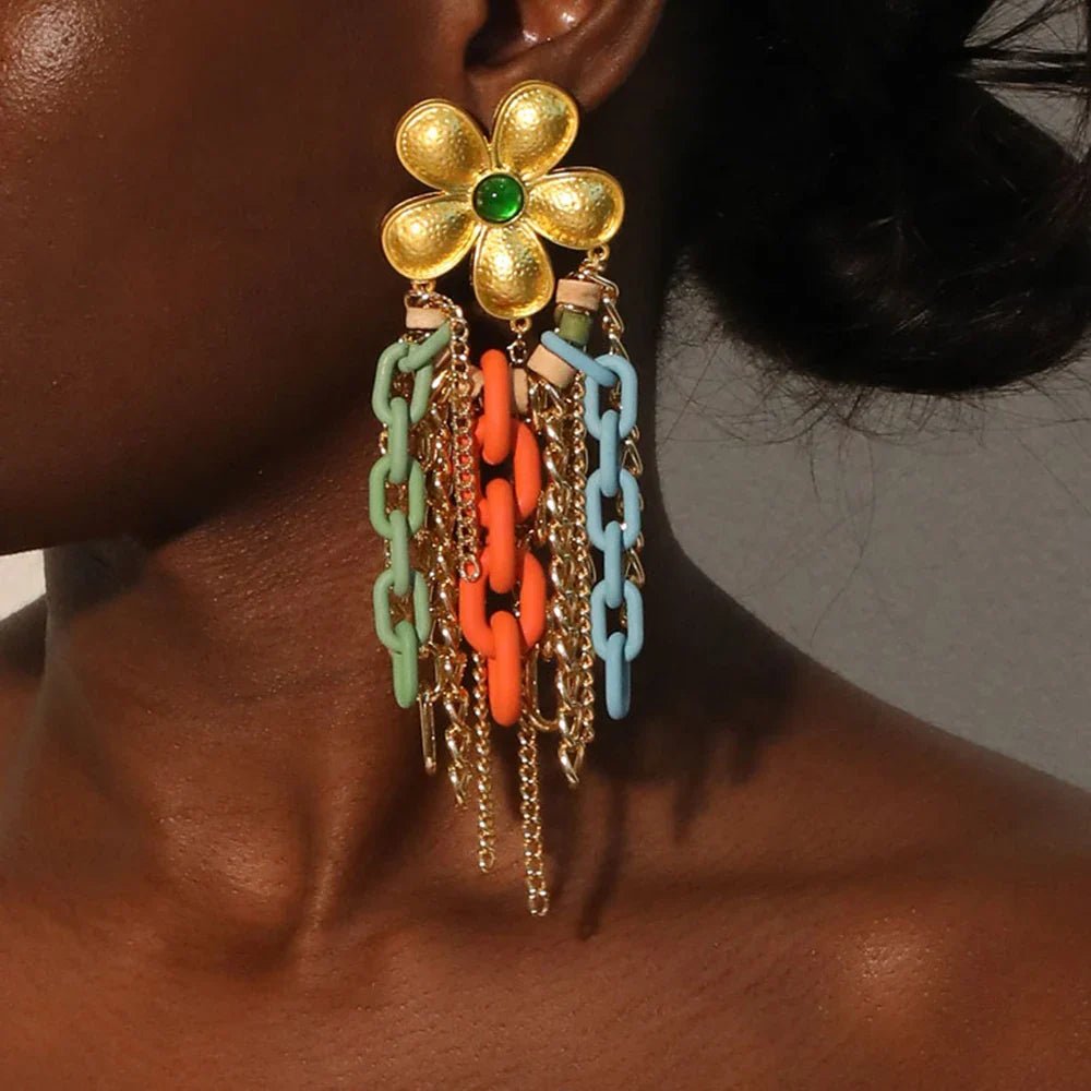 Flower Chain Earring - Oreela
