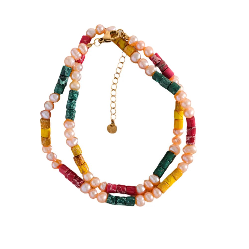 Pink Pearl Beaded Necklace - Oreela