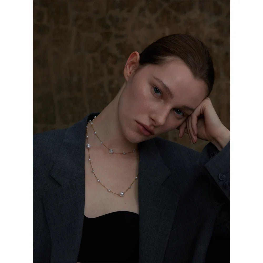 Pearl Bead Sweater Chain - Oreela