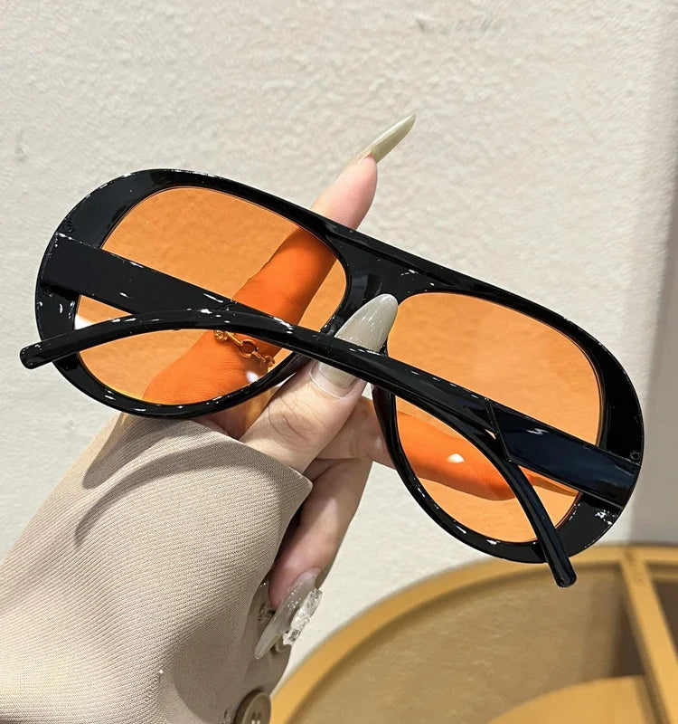 Fashion Double Bridges Pilot Sunglasses Women Large Frame Shades