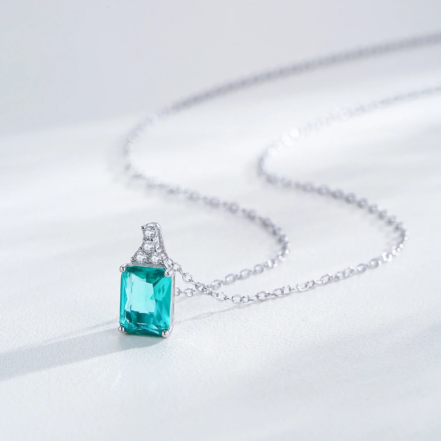 Blue - Green Zircon Silver Jewelry Set - Oreela