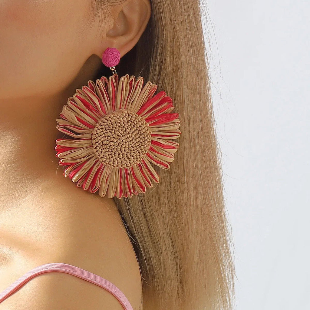 Boho Sunflower Dangle Earrings - Oreela