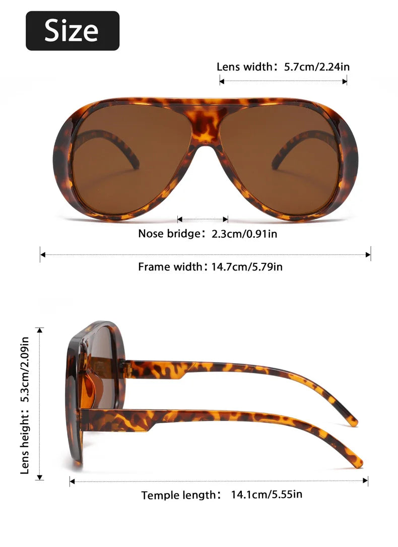 Fashion Double Bridges Pilot Sunglasses Women Large Frame Shades