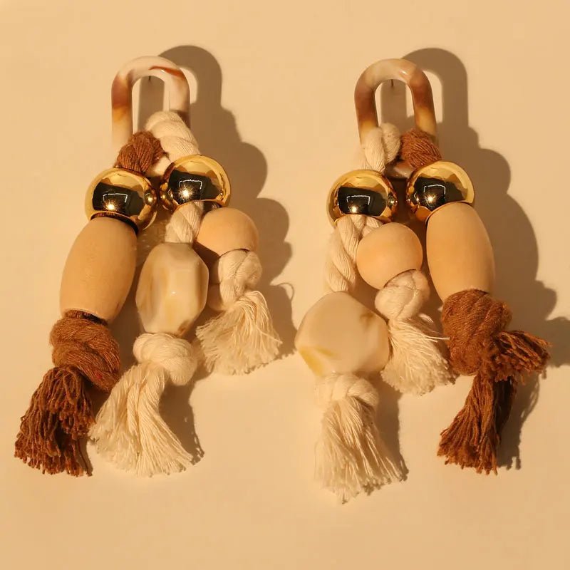 Handmade Beaded Tassel Earrings - Oreela