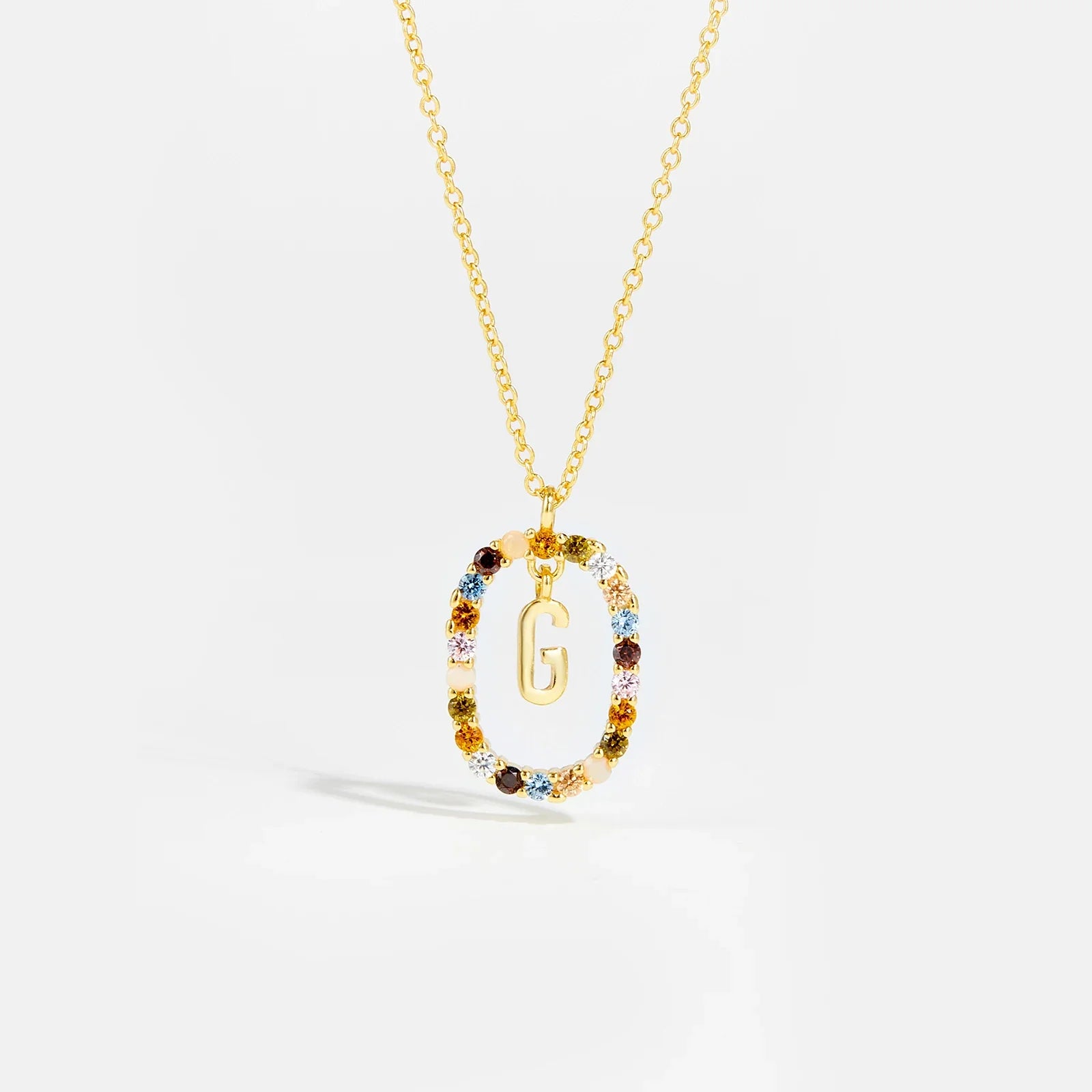 Sterling Gold Letter Pendant Necklace - Oreela