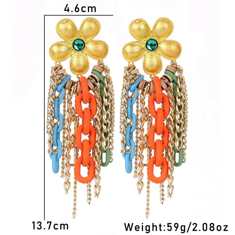 Flower Chain Earring - Oreela