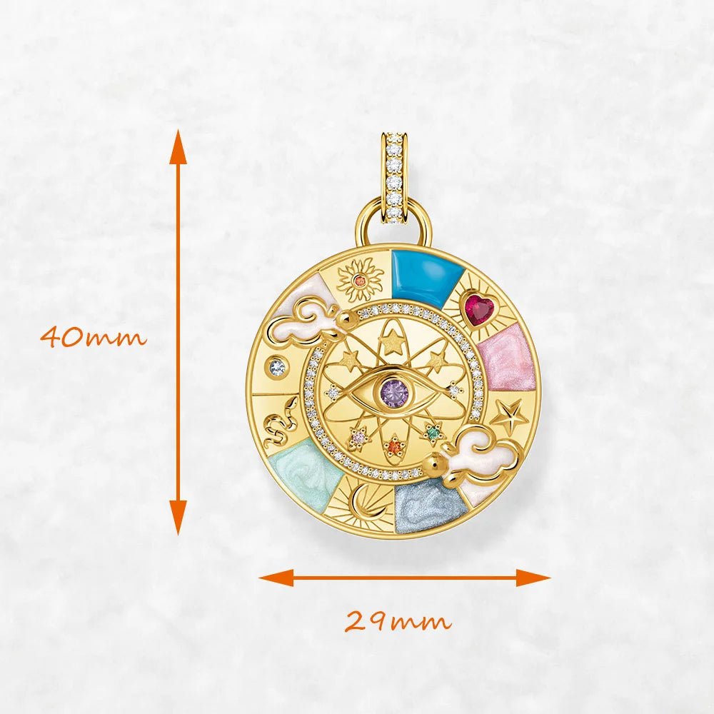 Vintage Wheel of Fortune Pendant - Oreela