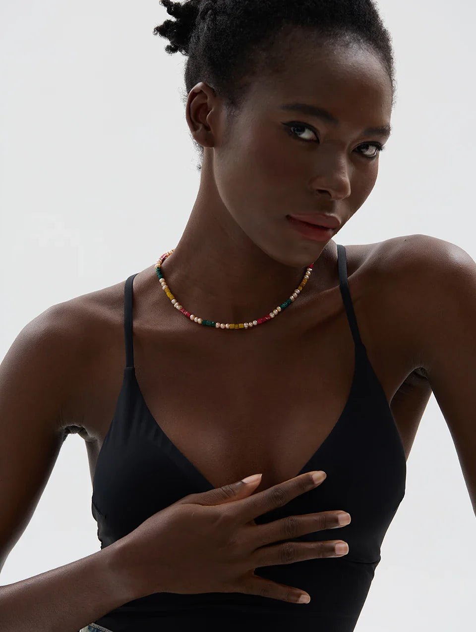 Pink Pearl Beaded Necklace - Oreela