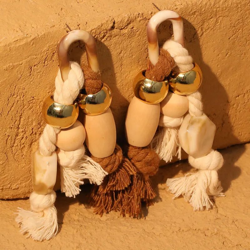 Handmade Beaded Tassel Earrings - Oreela