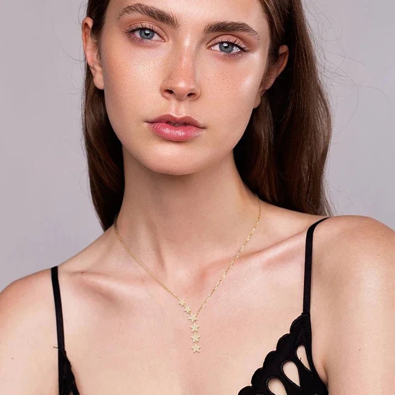 Y - Shape Star Pendant Necklace - Oreela