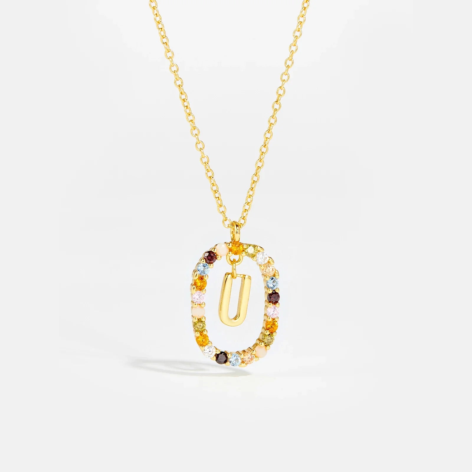 Sterling Gold Letter Pendant Necklace - Oreela