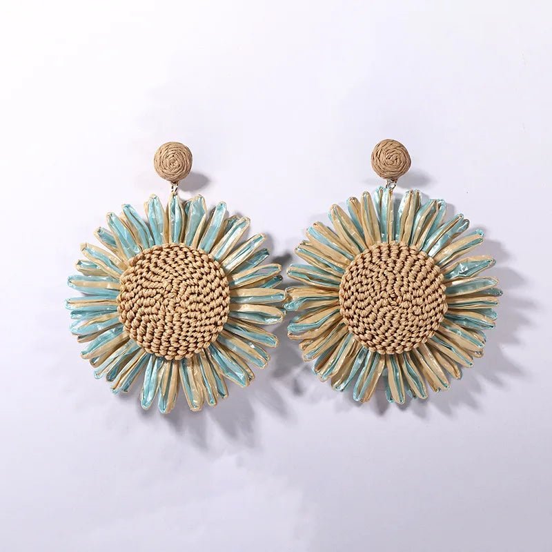 Boho Sunflower Dangle Earrings - Oreela