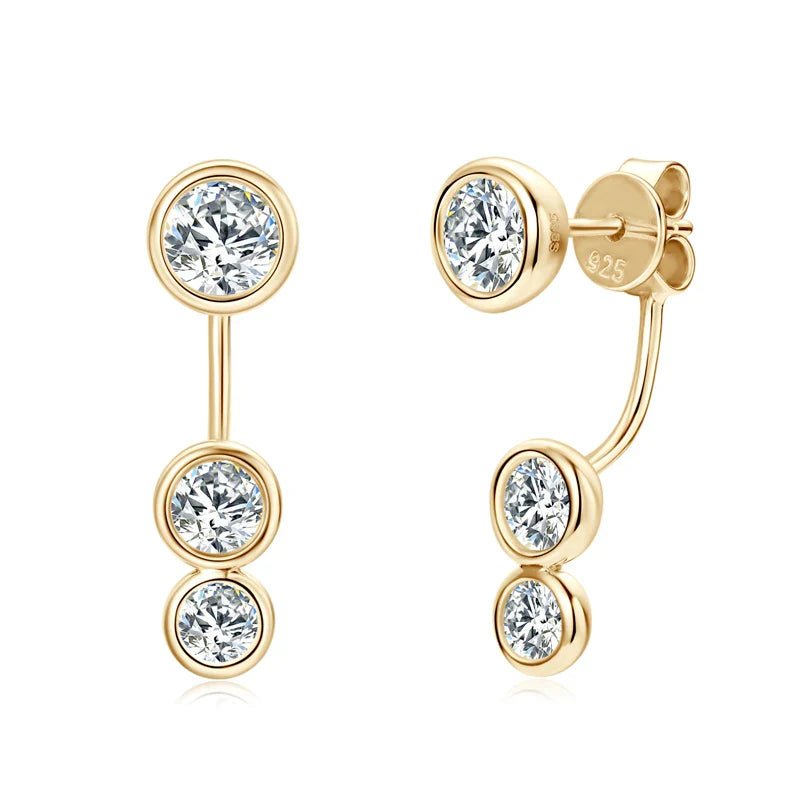 Moissanite Diamond Ear Jacket Earrings - Oreela