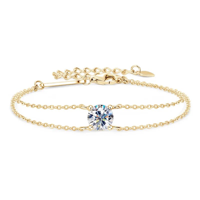 Moissanite Double Chain Bracelet - Oreela