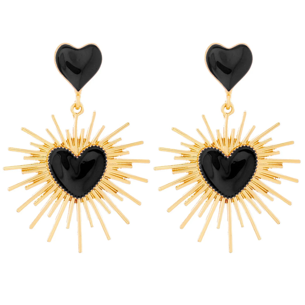 Bold Heart Statement Earrings - Oreela
