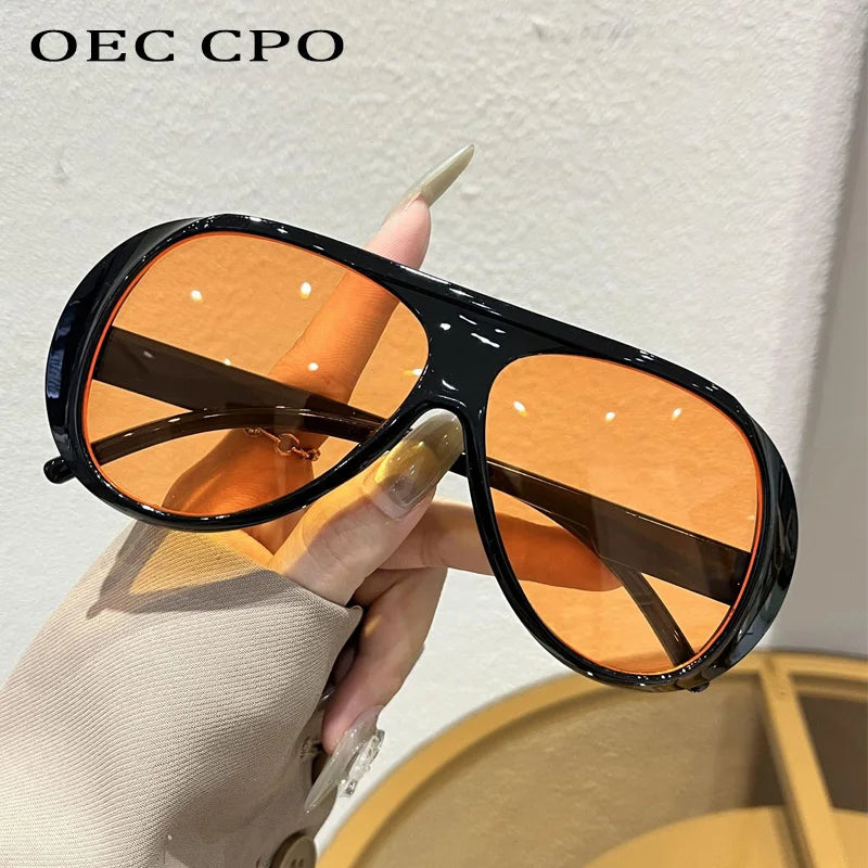 Fashion Double Bridges Pilot Sunglasses Women Large Frame Shades