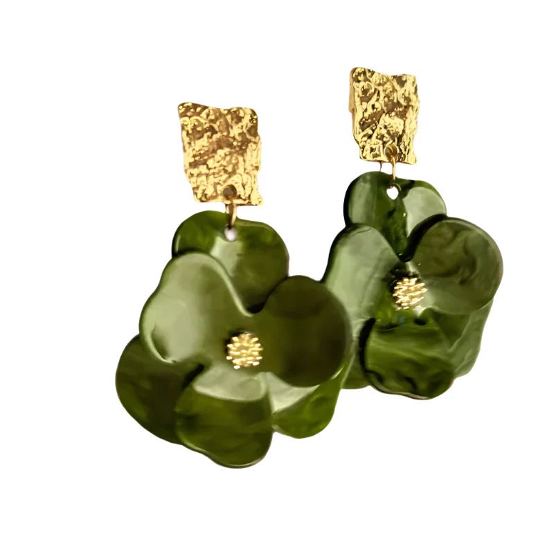 Vintage Flower Pendant Earrings - Oreela
