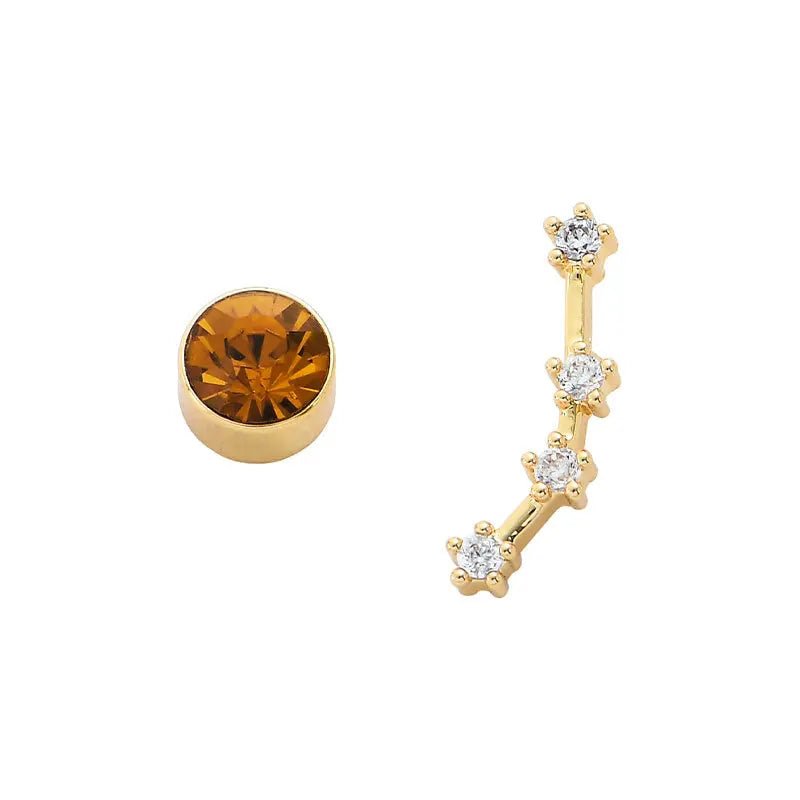 Needle Style Zodiac Stud Earrings - Oreela