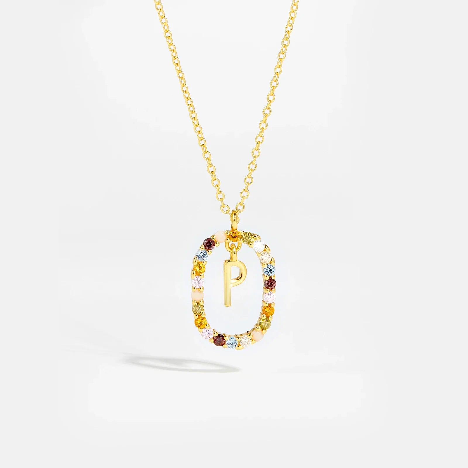 Sterling Gold Letter Pendant Necklace - Oreela