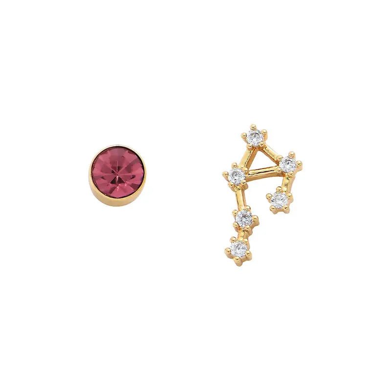Needle Style Zodiac Stud Earrings - Oreela