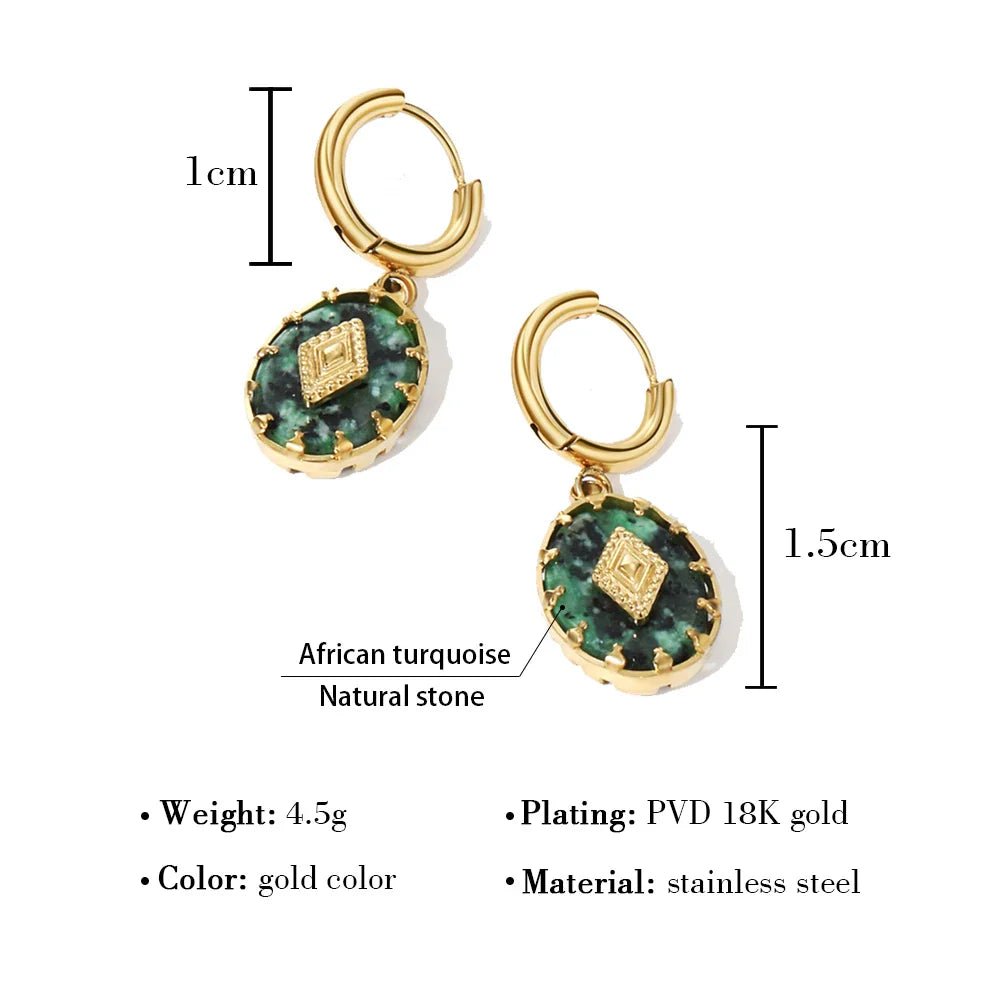 Turquoise Drop Earrings - Oreela