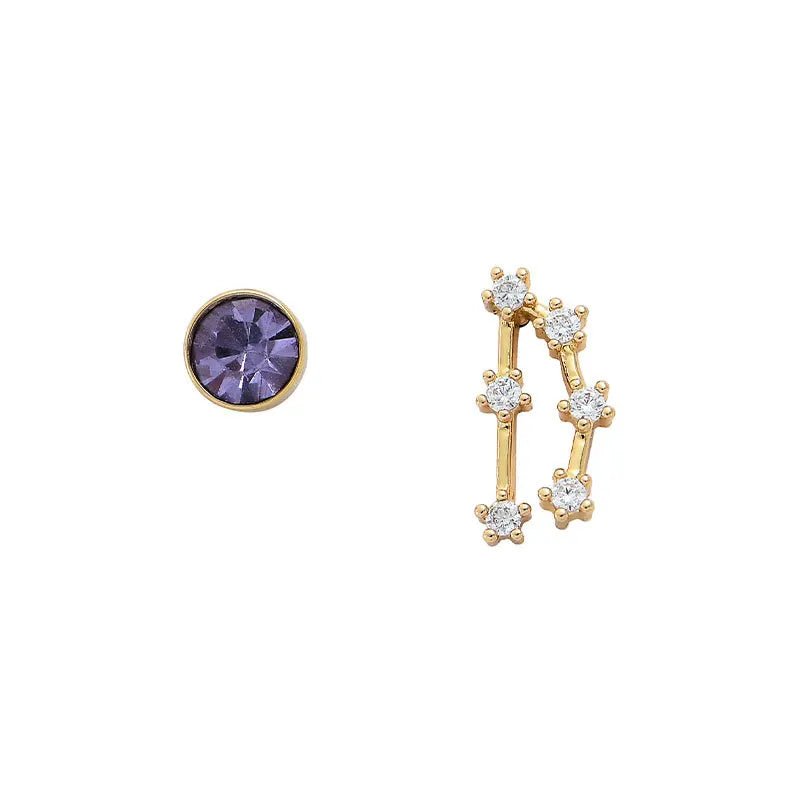 Needle Style Zodiac Stud Earrings - Oreela