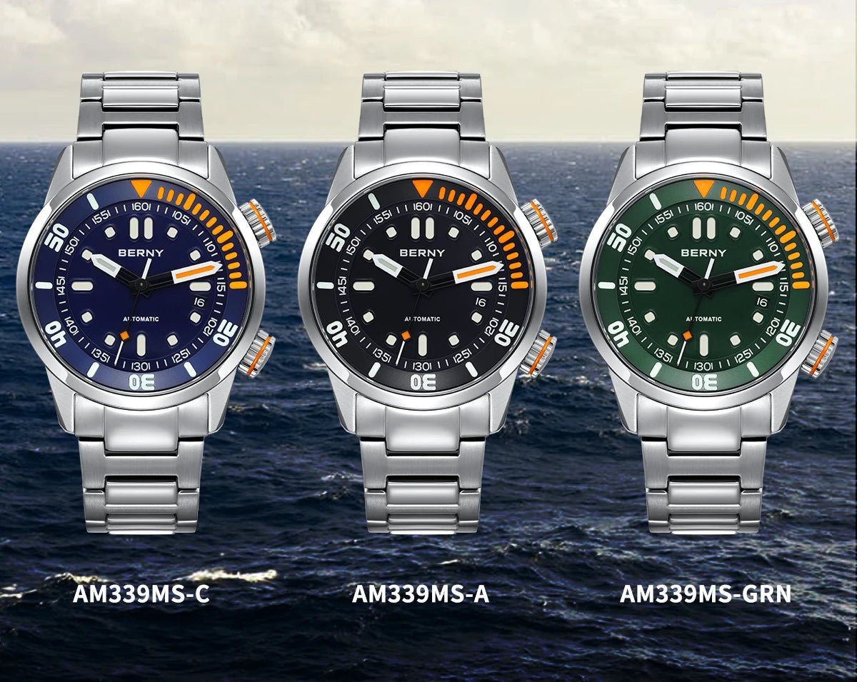 BERNY Automatic Dive Watch for Men Super Luminous - Oreela