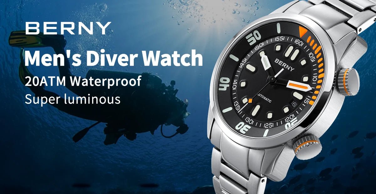 BERNY Automatic Dive Watch for Men Super Luminous - Oreela