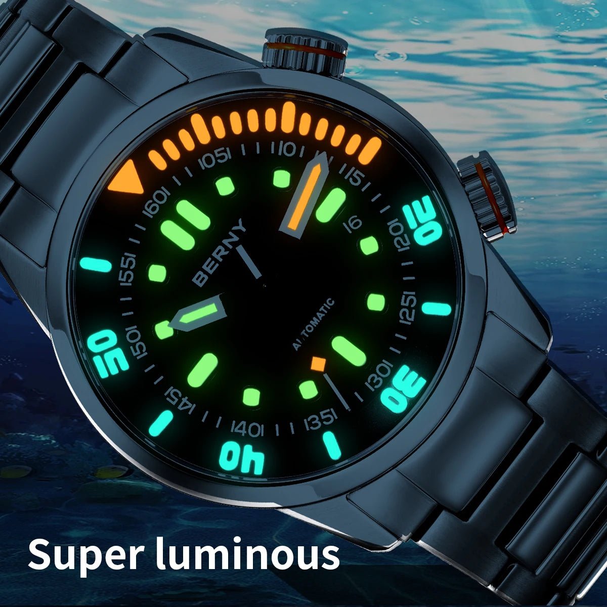BERNY Automatic Dive Watch for Men Super Luminous - Oreela